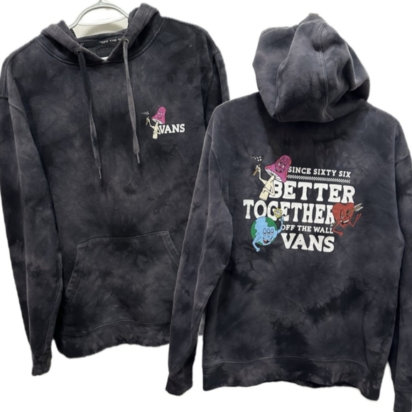 VANS Better Together Buddies Mushroom Earth Pullover Hoodie Tie Dye Men size L - Picture 3 of 9